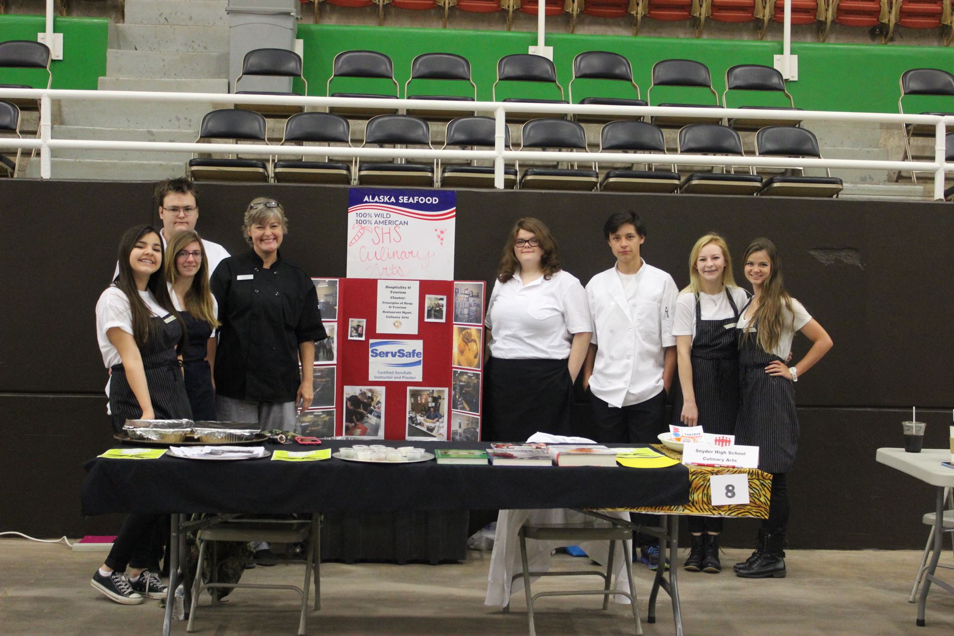 Students and teachers from Snyder High School's culinary arts program.